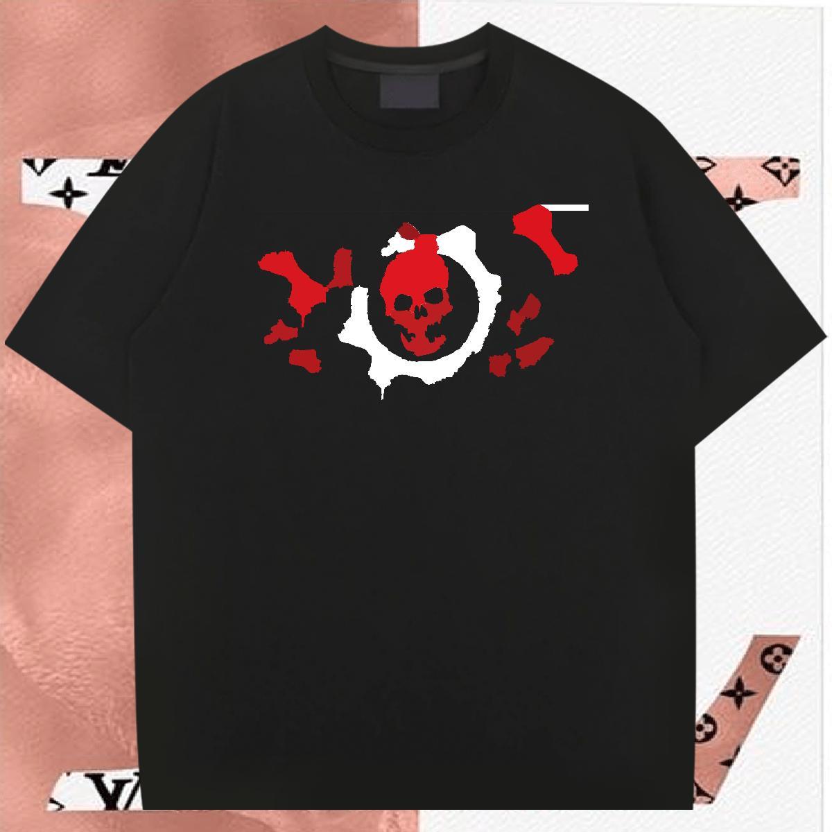 Comfortable Man T Shirts 230g 100% Cotton skull Hip Hop Street Custom Printed Breathable Crew Neck Men Clothes T-Shirt Fashion New Tees