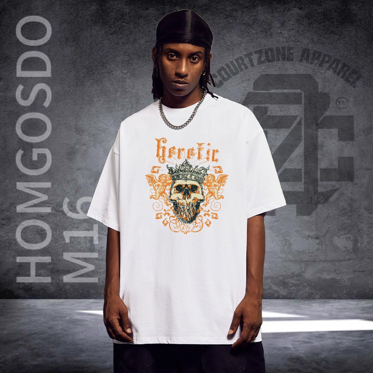 Designer T shirt 230g Pure Cotton skull Spring Summer Custom Printing Breathable Short Sleeve Men Tees DIY Tees Shirts