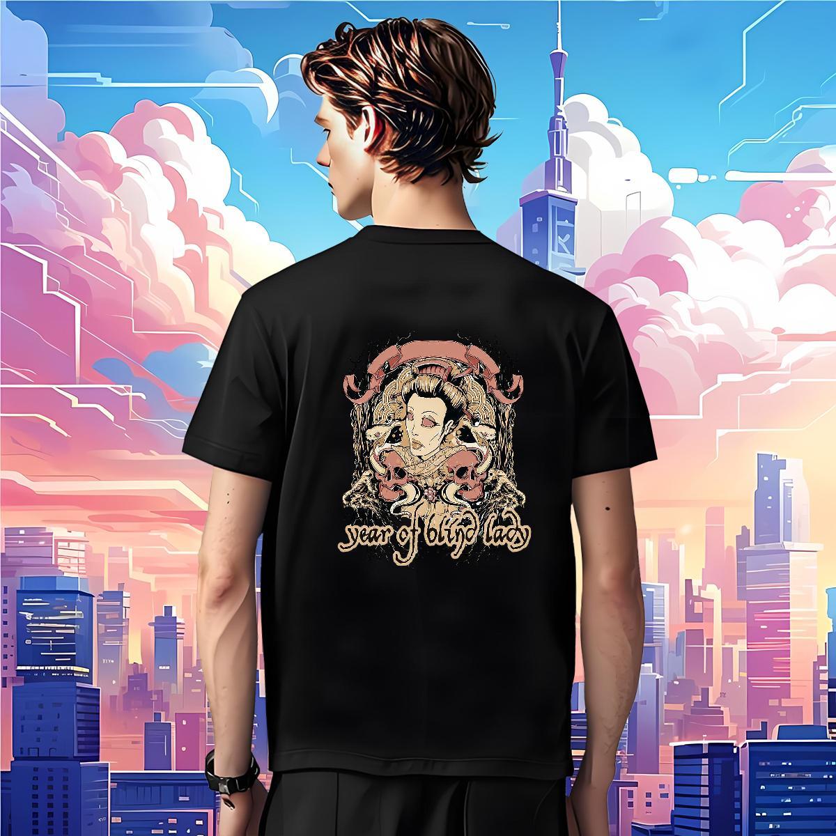 Brand Men T Shirts 100% Cotton 230g skull Casual Beach Anime Crew Neck Breathable Men Tees 2024 Designer Clothes