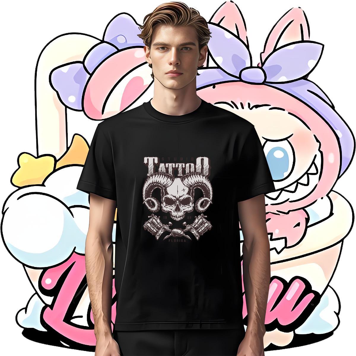 Unisex T Shirt For Man 100% Cotton 230g skull Beach Asian Size Short Sleeve O-Neck Men Tees Free Shipping Polos