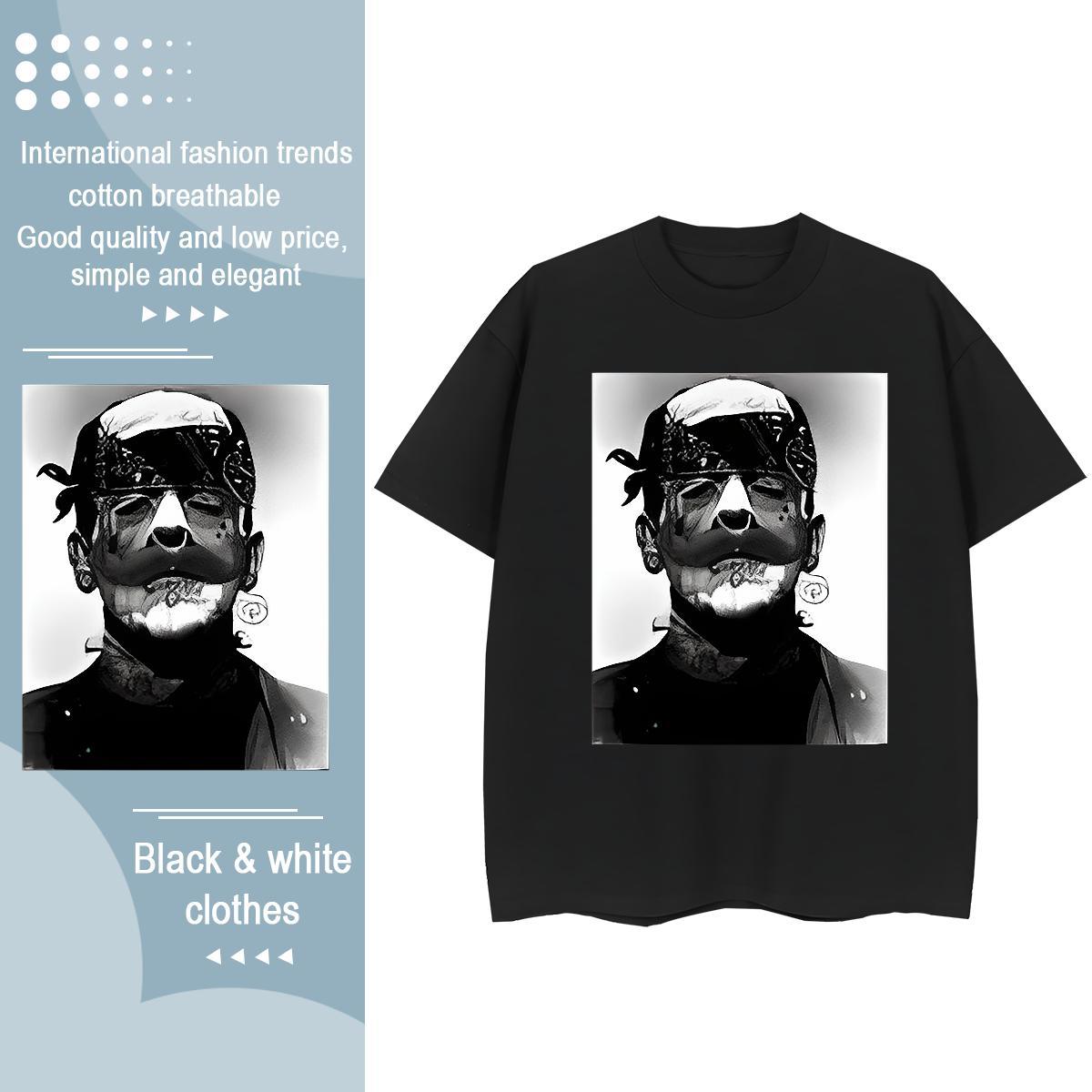 Cool T Shirts Men 100% Cotton 230g portrait Street Casual Custom Printed O Neck Short Sleeves Men Tops Tees Customized Clothings