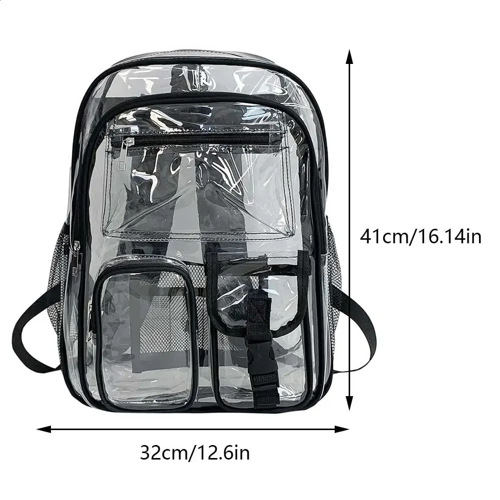 Clear Backpack School Bag for Girl Boys and Girls Laptop Backpack Waterproof See Through Student Bookbag Large Backpack Mochila 240824