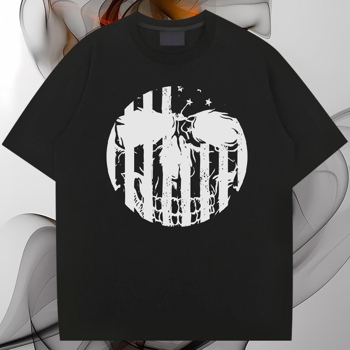 Soft T-Shirts for Men 230g Pure Cotton skull Street Casual Plus Size Custom Round Neck Short Sleeve Mens Tshirts Classic Casual Top Tees