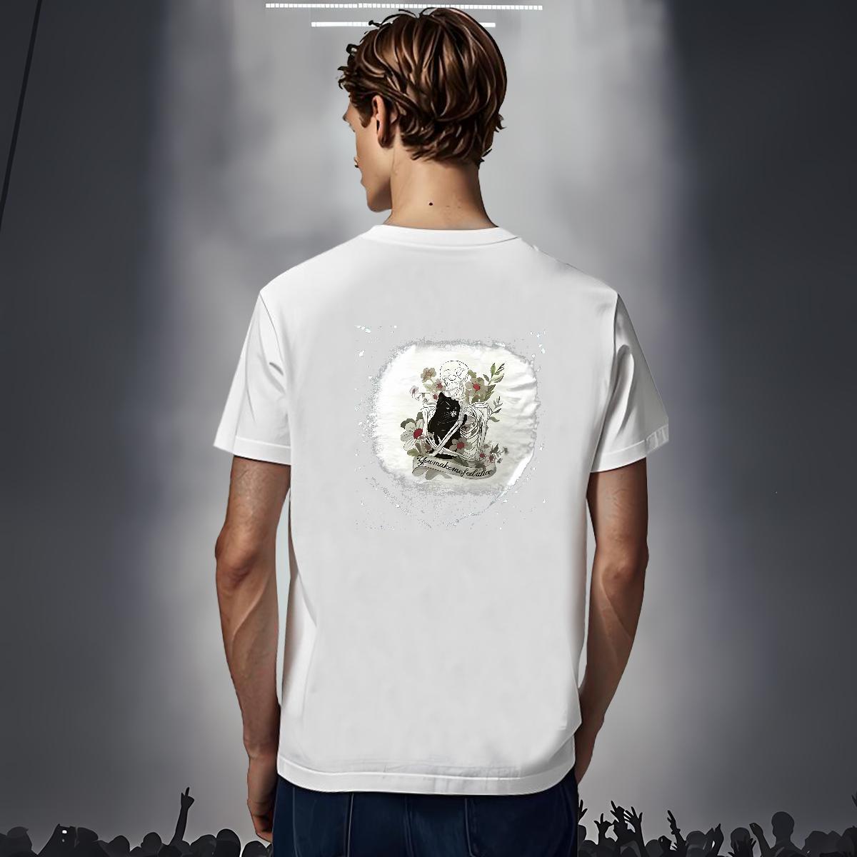 Unisex Man T Shirts 230g 100% Cotton skull Hip Hop Custom Anime O-Neck Short Sleeve Tshirt for Man Woman New Designer Clothes