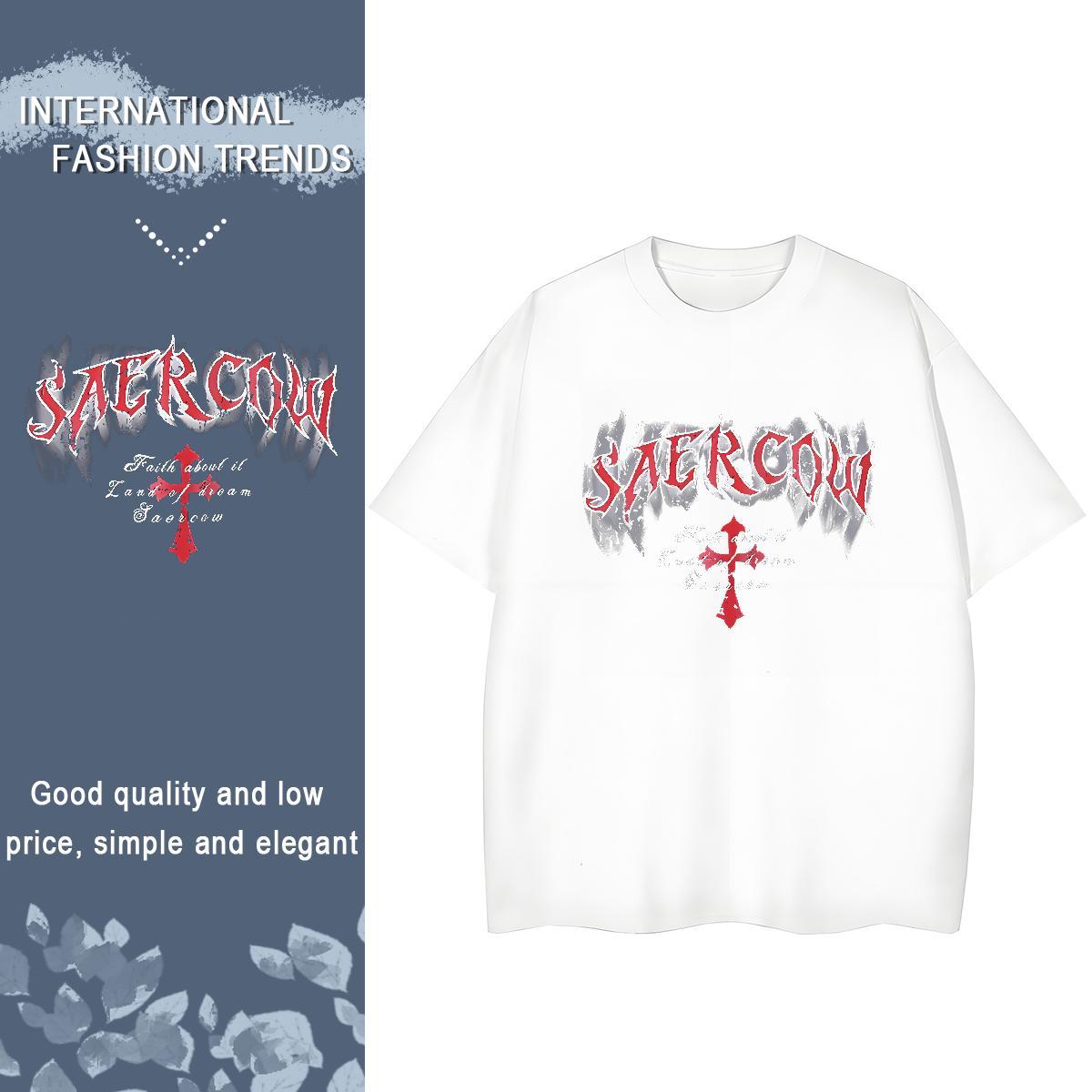 High quality Couples T Shirts 230g Pure Cotton letter Spring Summer T-Shirts Short sleeve Soft Customized Print Clothes