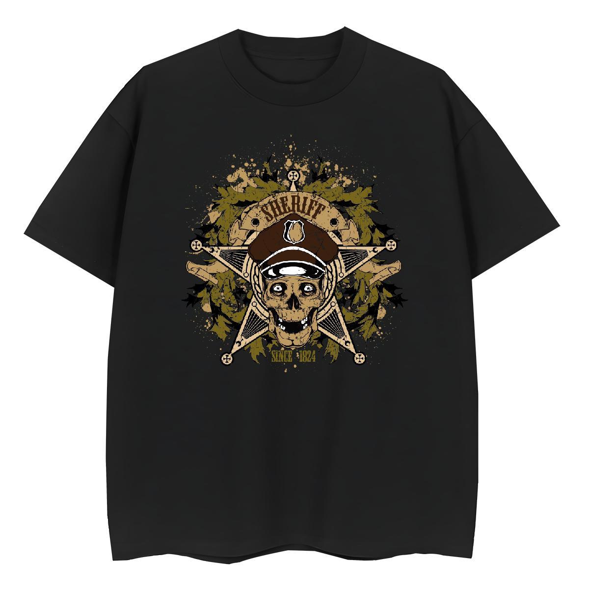 Comfortable Man T Shirts 100% Cotton 230g skull Street Casual Oversized Round Neck Short Sleeve Tshirt for Man Woman New Designer Tshirts