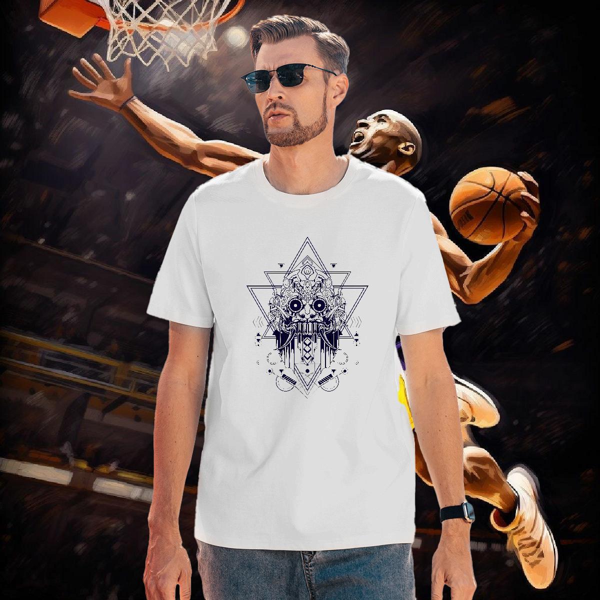 Classic Man T Shirts 230g Pure Cotton eye of the devil Casual Daily Wear Oversized 4XL Short Sleeve Soft Tshirt for Man Woman Wholesale Tops Tees