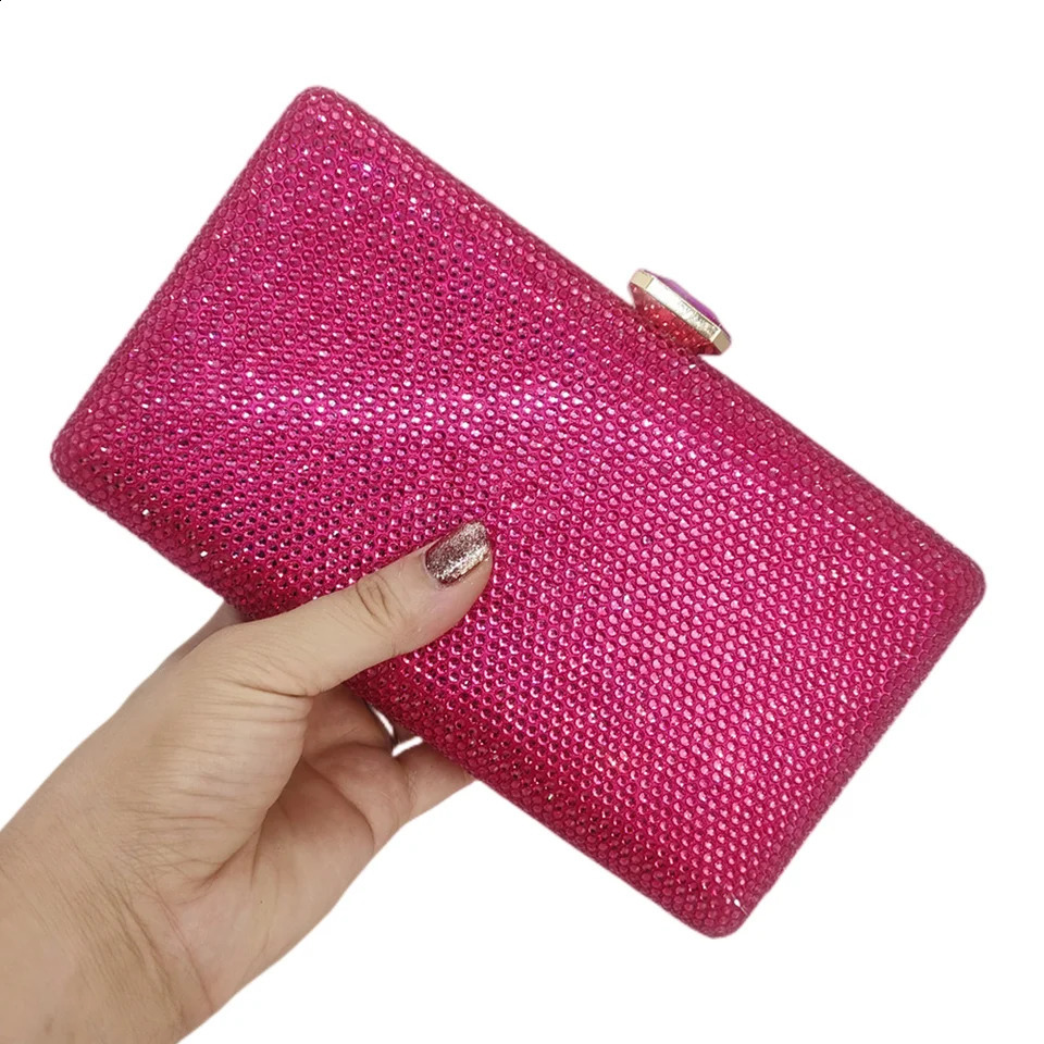 Chaliwini sky blue Women Crystal Clutch Evening Bags Wedding Bridal Box Handbags Party Dinner Diamond Purse 240824Z