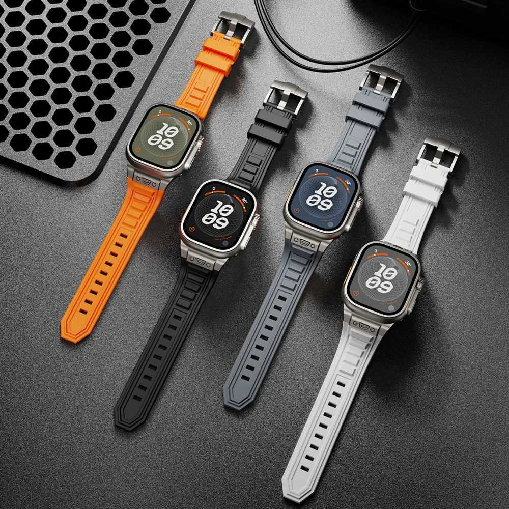 Soft Silicone Strap For iwatch Ultra 2 49mm Series 9 8 7 45mm 44mm Sport Rubber Band For iWatch 6 5 4 se 44 42mm Bracelet Z240824