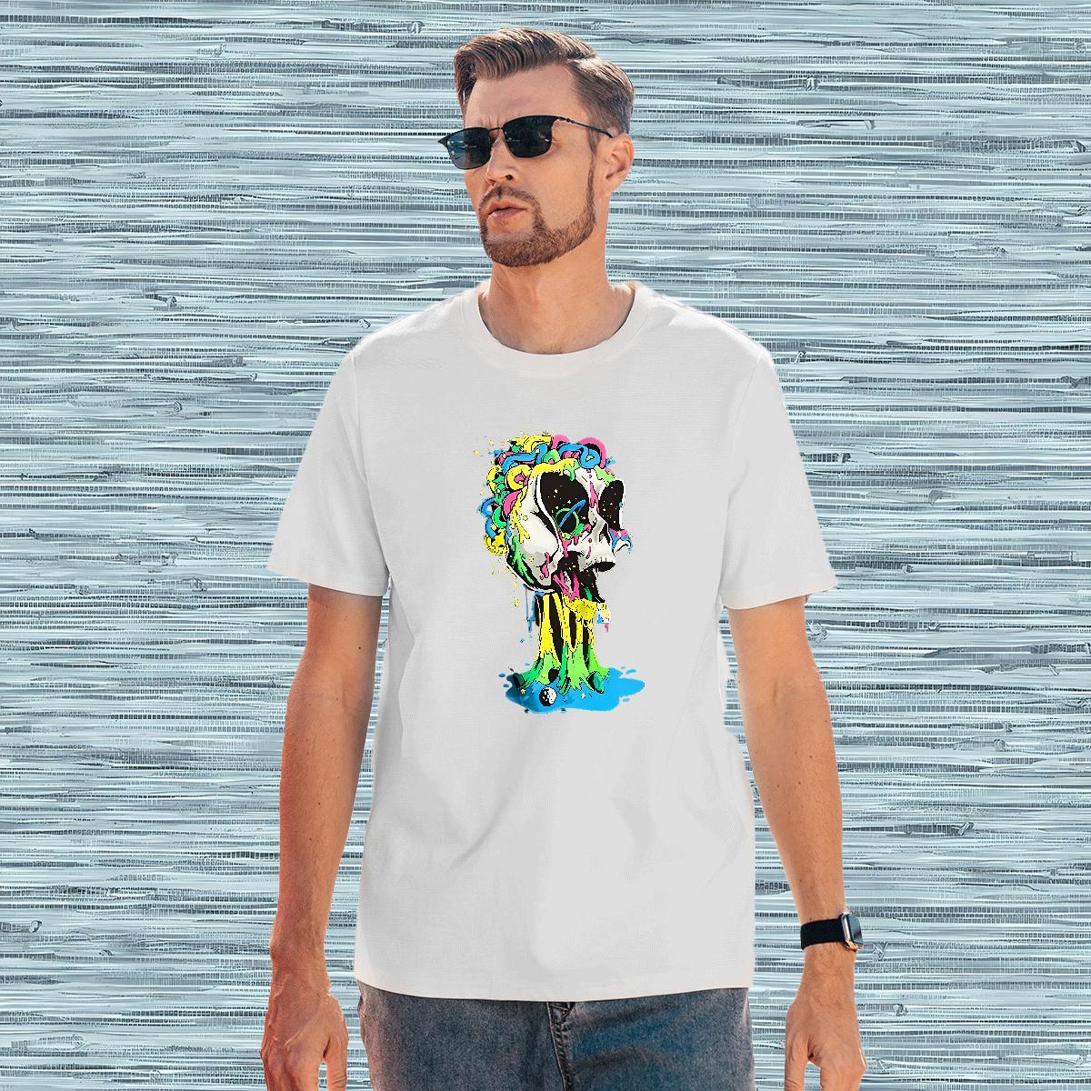 Designer T shirt 230g Cotton skull Beach Asian Size Breathable Soft Mens Tshirts 2024 New Wear
