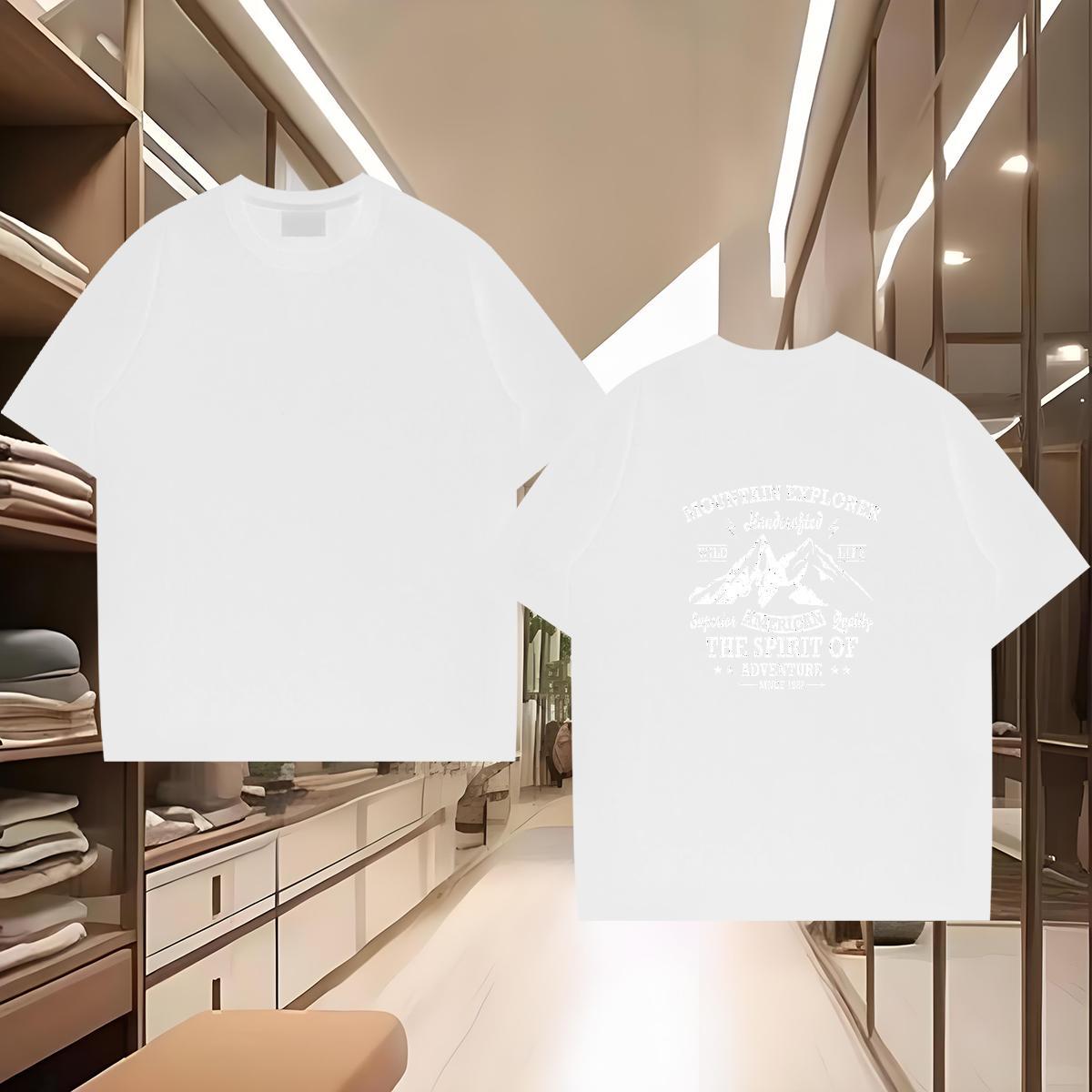 High Quality T-Shirts 100% Cotton 230g mountains Beach Custom Print Oversized Breathable Soft Tshirts 2024 DIY Clothes