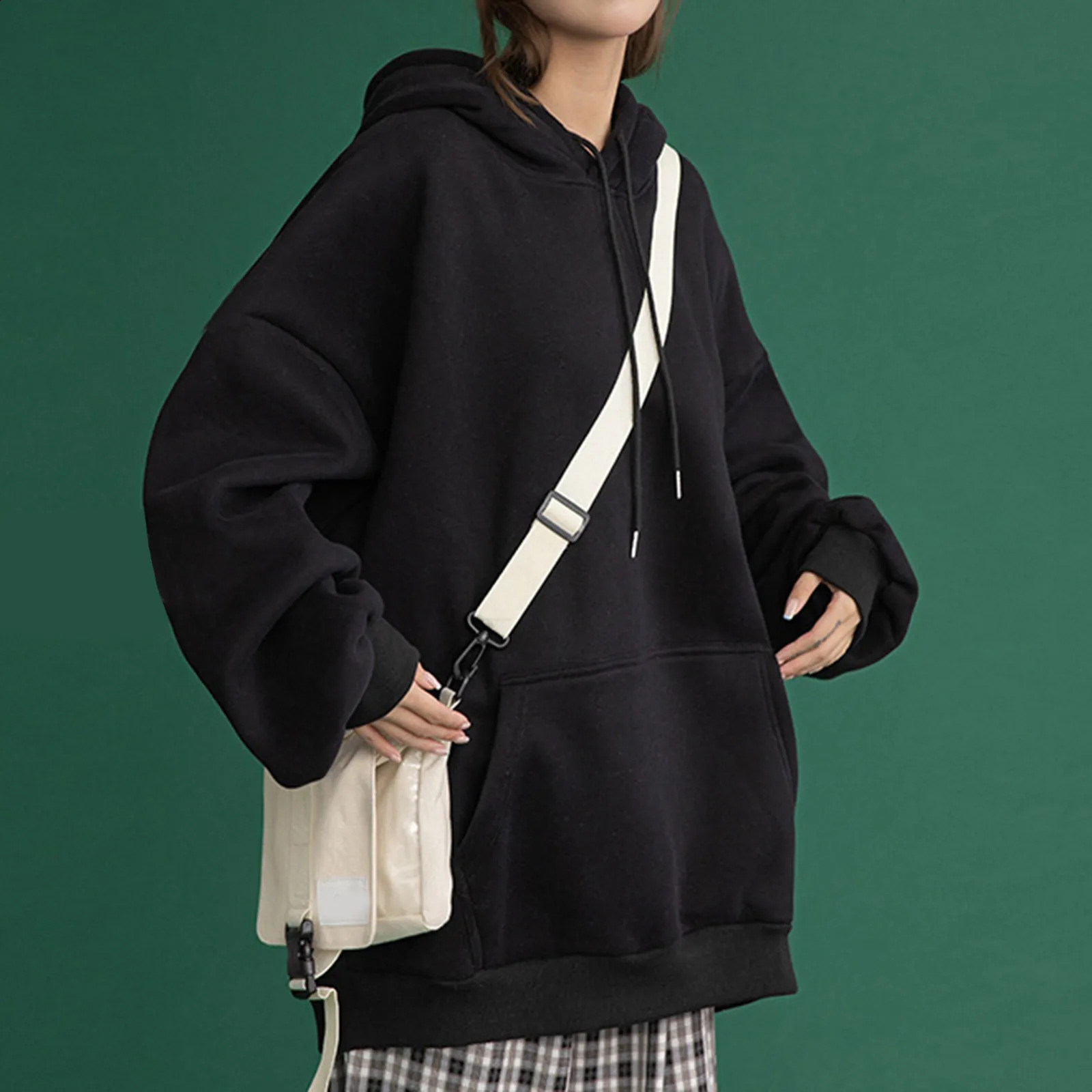 Oversized Solid Sports Sweatshirt For Women Spring Autumn Harajuku Fashion Casual Pullovers Tops In Y2k Hoodie For Women 240824