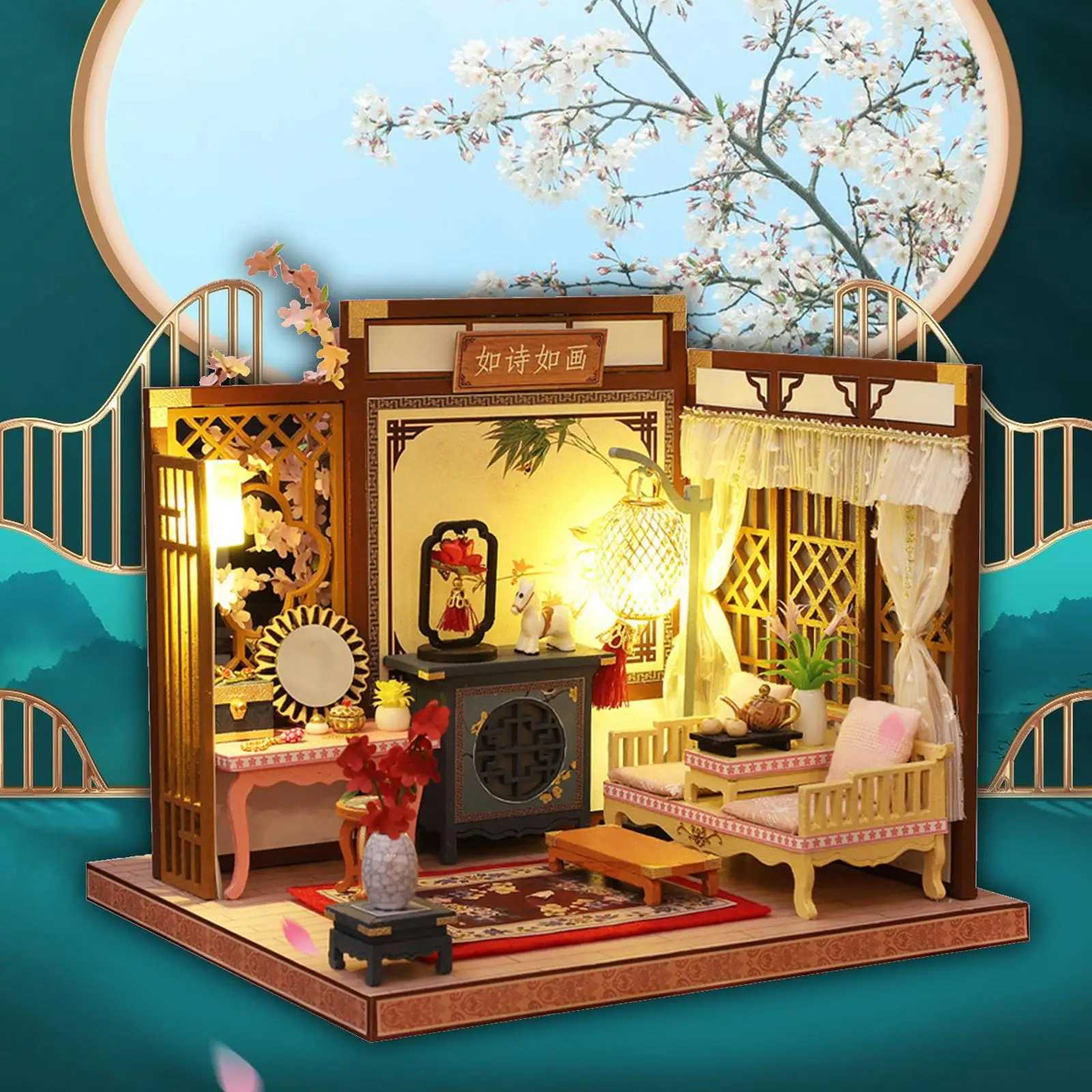 DIY Miniature Dollhouse with Accessories Creative Room Dollhouse Miniature DIY Mini House Kits for Children Kids Birthday Gifts M240824