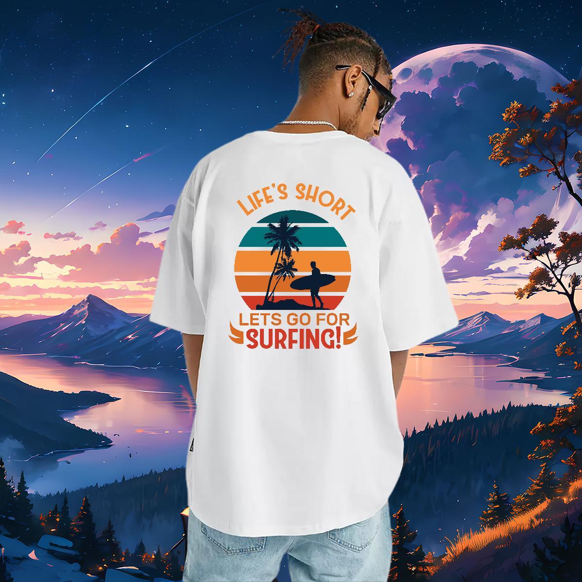 Wholesale Men T Shirts 230g 100% Cotton wave Street Casual Oversized 4XL Crew Neck Breathable Men Tshirts Designer Top Tees