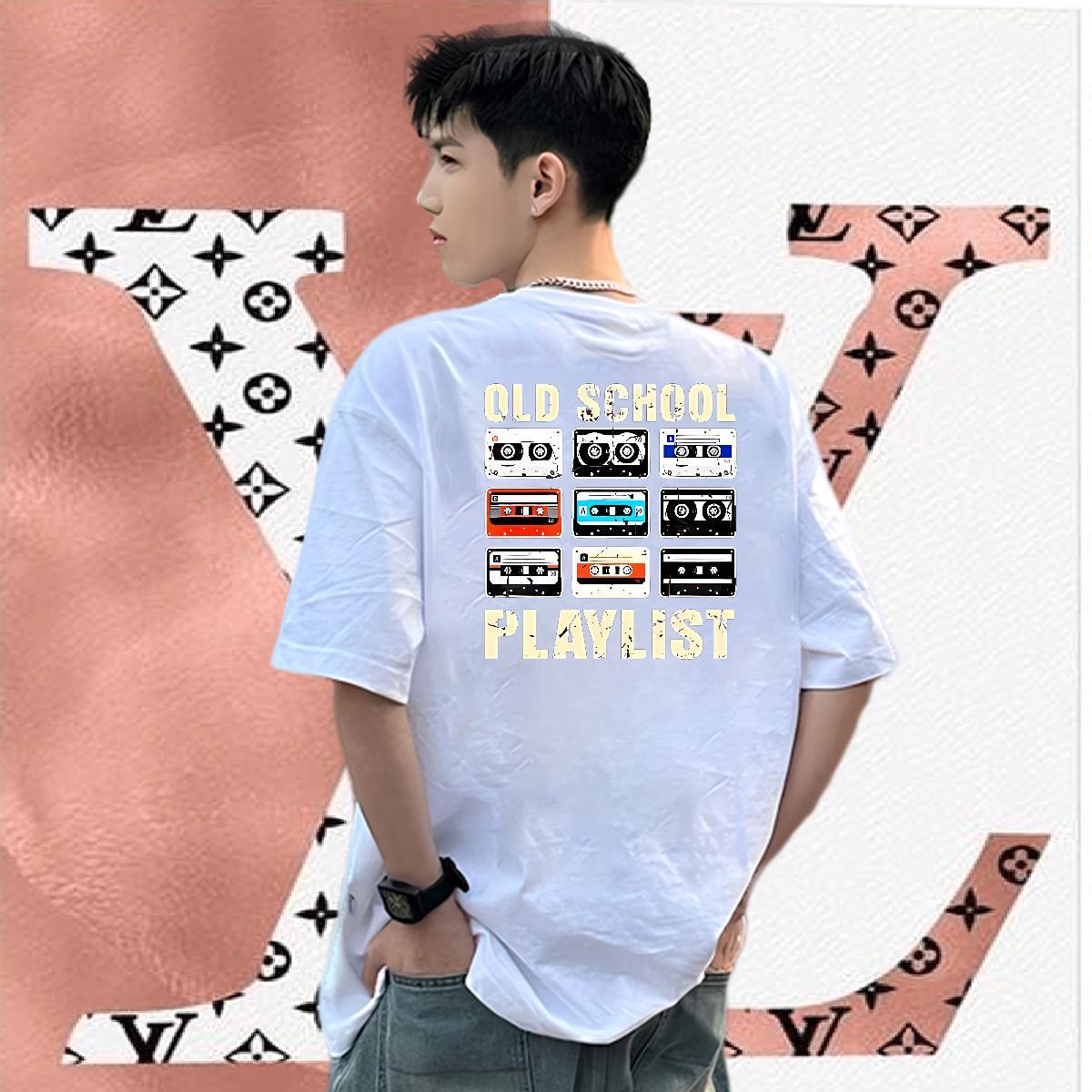 Designer Fashion Couples T Shirts radio Street Casual 230g Cotton Tops Breathable Short Sleeve Soft Man T Shirts Cartoon Print