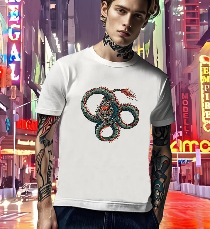 Soft T-Shirts 230g Cotton dragon Sports Casual DIY Anime Round Neck Short Sleeve Tshirts New Tees Shirts