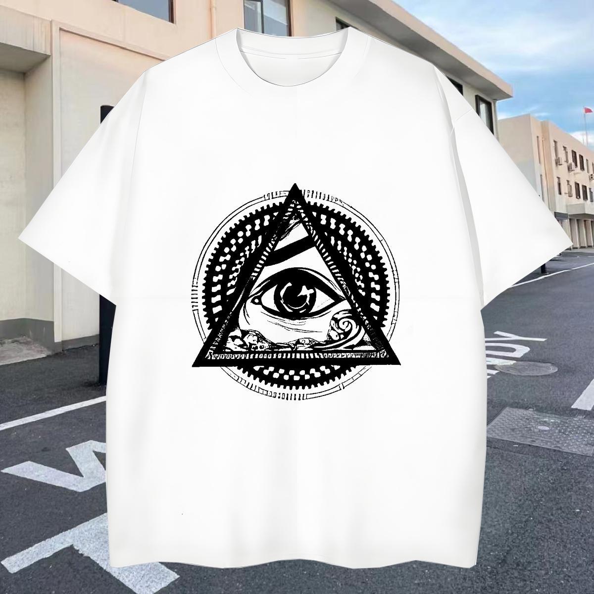 Cool Design Men T Shirts 100% Cotton 230g eyes Street Anime Print Pure Cotton Tshirts Factory Direct Clothings