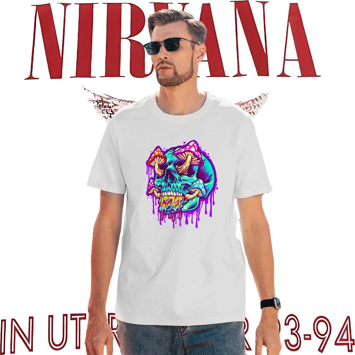 Popular T Shirts Men 230g Cotton skull Anime Printing Street Custom Printed Short Sleeve O-Neck Men Clothes T-Shirt Brand Tshirts