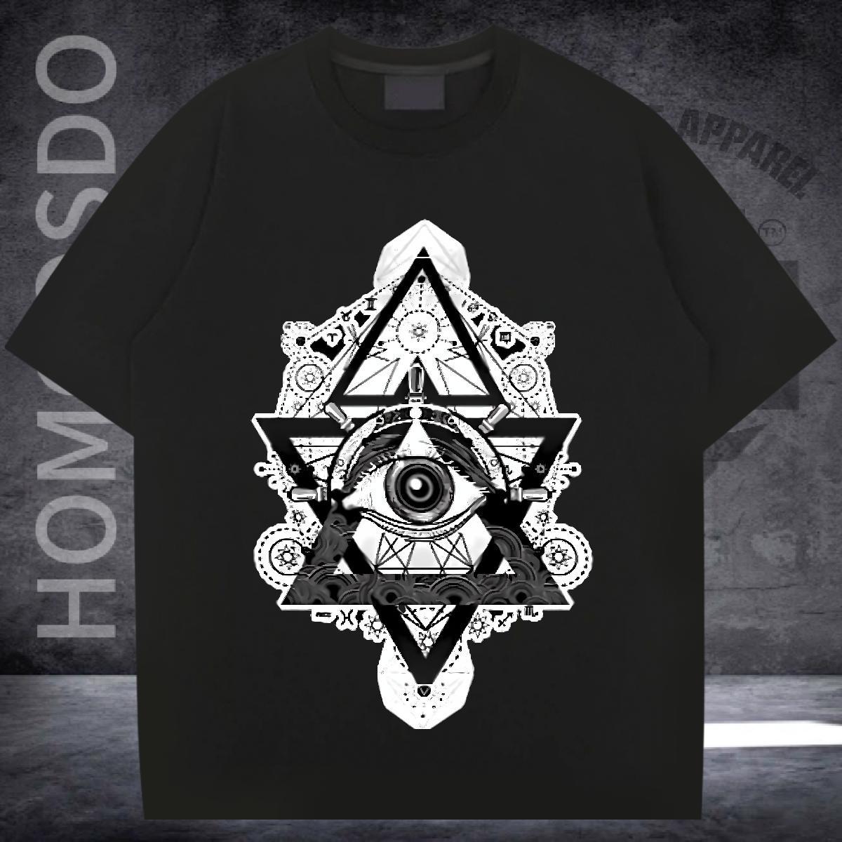 Cool T-Shirts for Men 100% Cotton 230g eye of the devil Summer Casual Custom Print Plus Size Pure Cotton Men Tshirts Stylist Tees Shirts