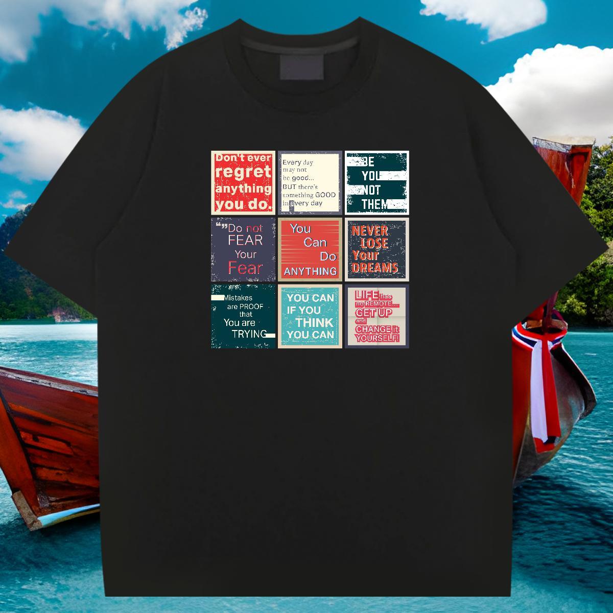 Popular Man T Shirts 230g Cotton letter Spring Summer Custom Big Size Breathable Tshirt for Man Woman 2024 Designer Tops