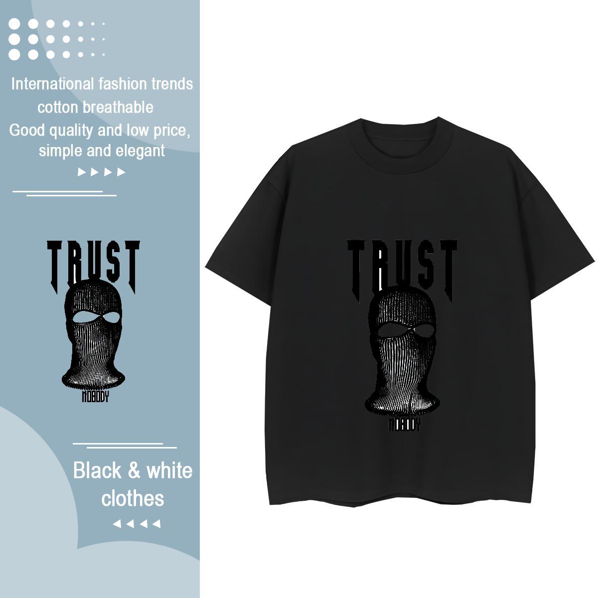 Loose T shirt 230g 100% Cotton skull Street wear Hip Hop Skull Breathable Short Sleeve Mens Tshirts Stylist Clothings