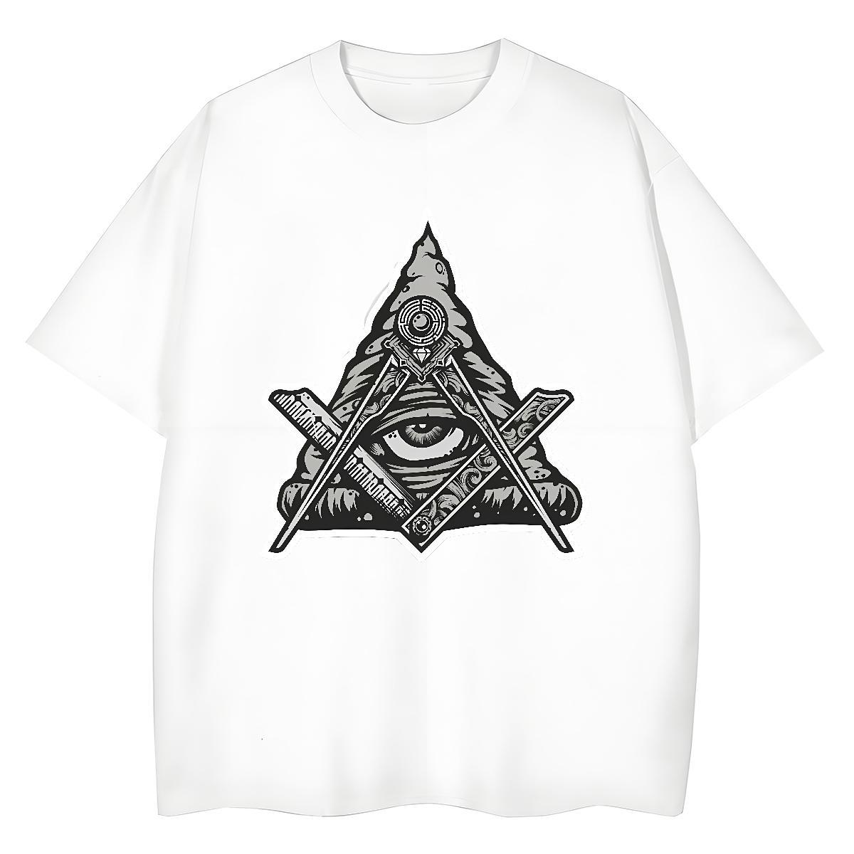 Popular Men T Shirts 230g 100% Cotton eye of the devil Street wear Hip Hop Oversized 3XL 4XL O Neck Short Sleeves Men Tops Tees Brand Tops Shirt
