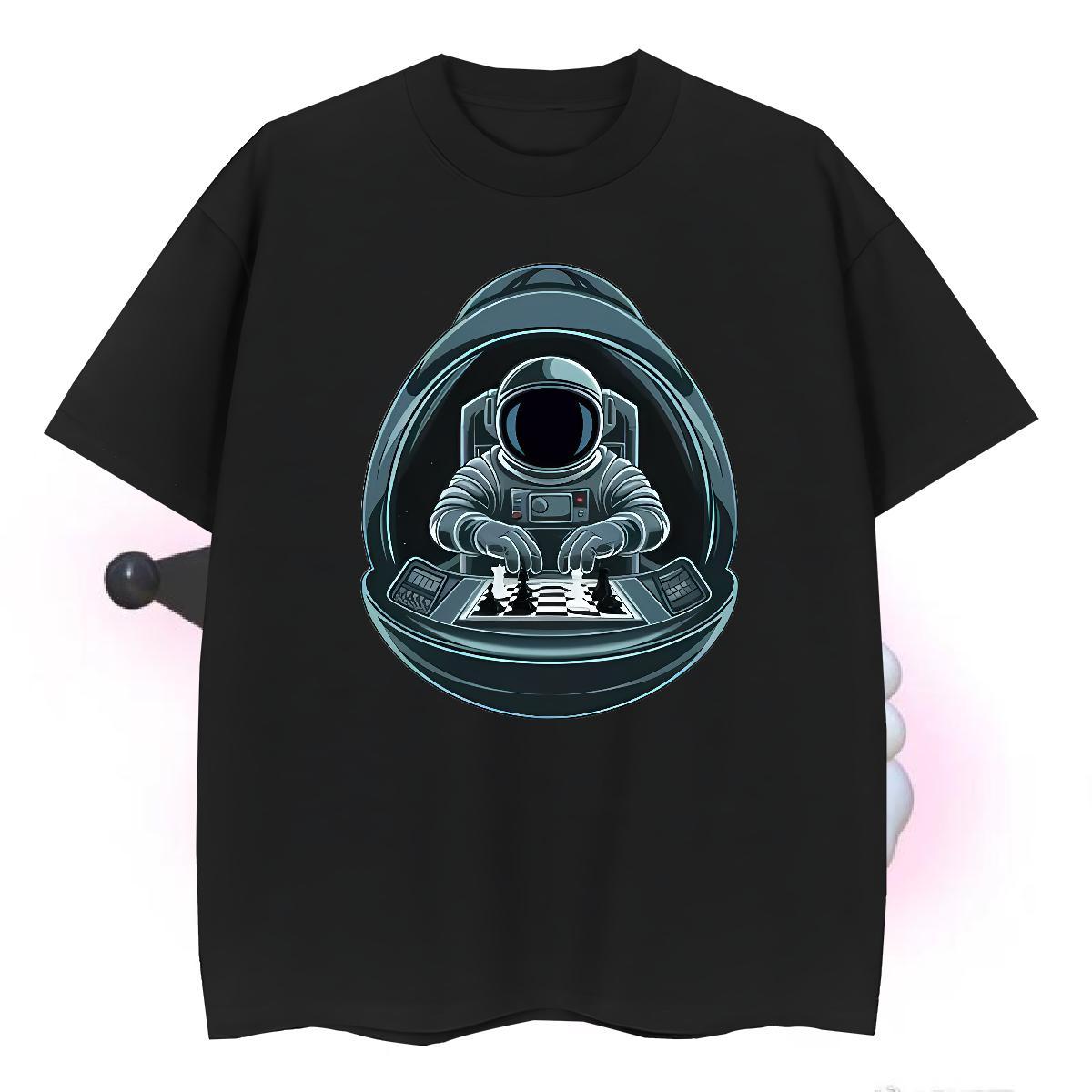 Popular Man T Shirts 230g Pure Cotton spaceman Casual Custom Cartoon Short Sleeve O-Neck Men Tshirts DIY Tops