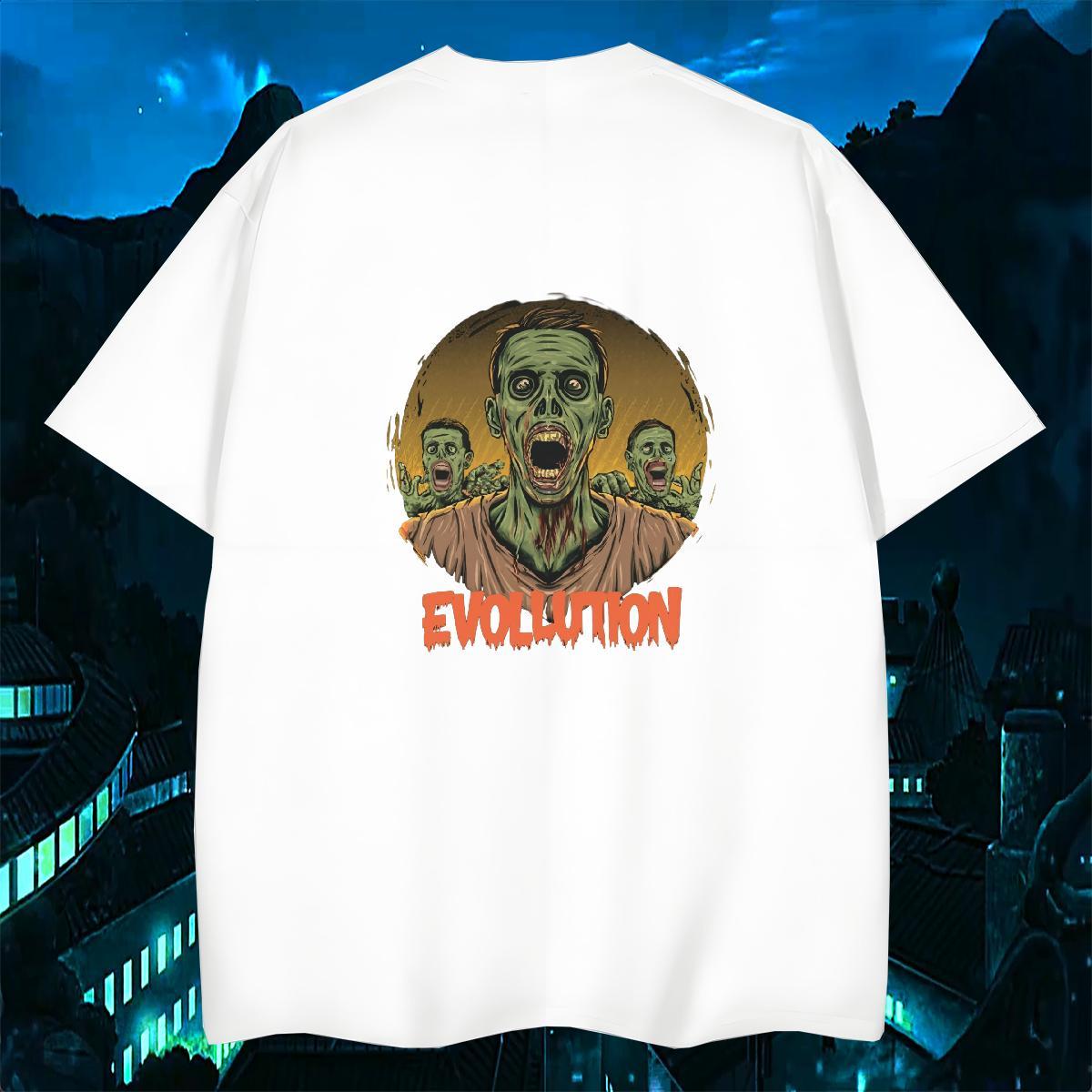 Loose Mens T Shirts 230g Pure Cotton skull Sport DIY Printed Crew Neck Breathable Couples T Shirts Brand Tee Shirt