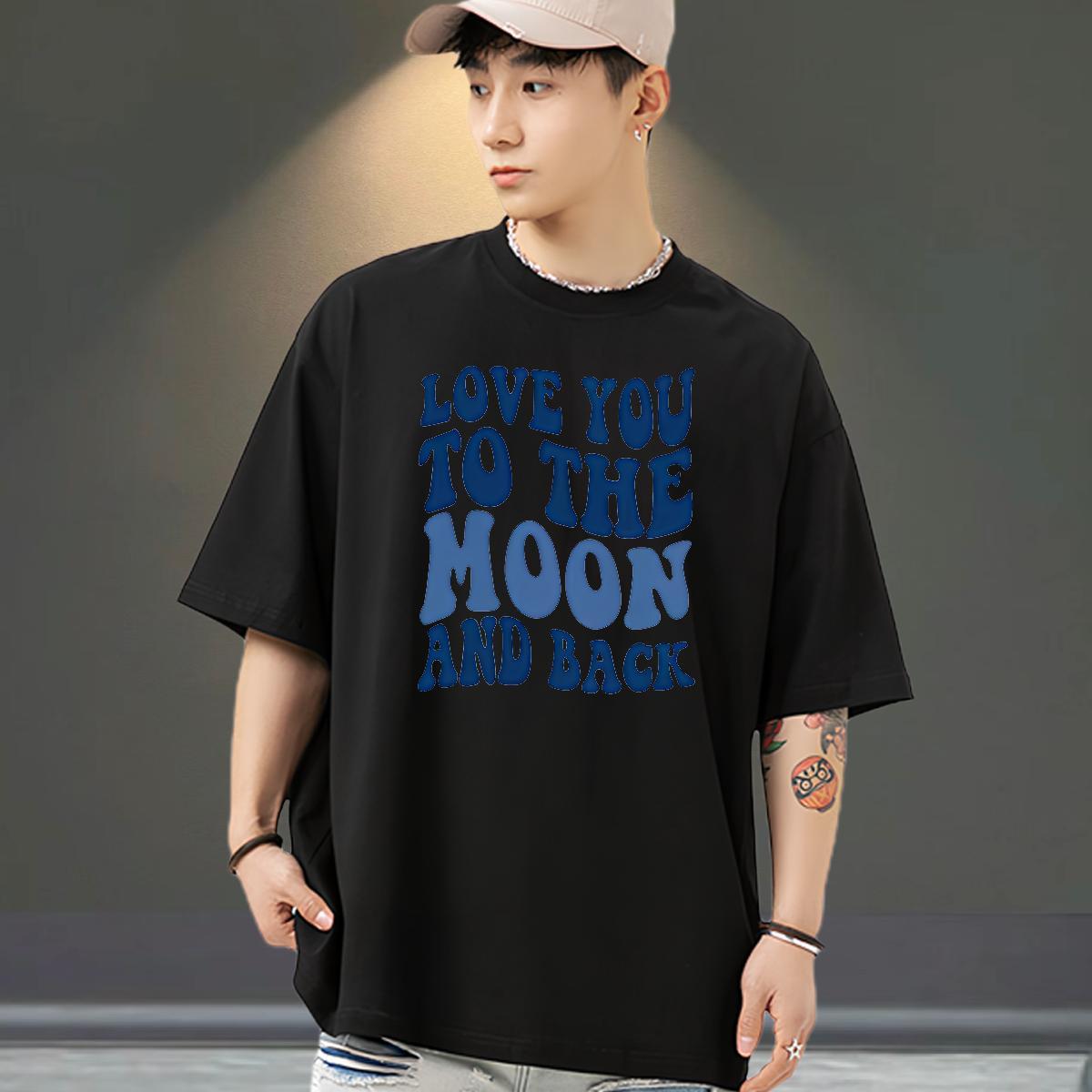 Fashion Mens Tshirts letter Summer Casual 100% Cotton 230g Tee Shirt Short Sleeve Soft Loose T Shirt For Man Oversized