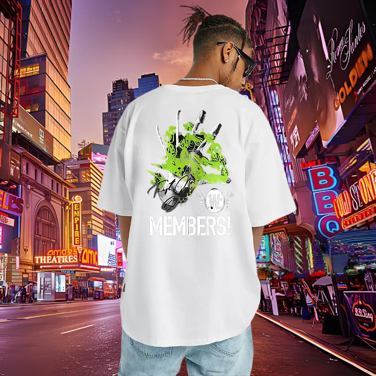 Loose Fit Mens T Shirts 230g Cotton letter Outdoor DIY Anime Short Sleeve Soft Men Tees Classic Casual Tops Tees