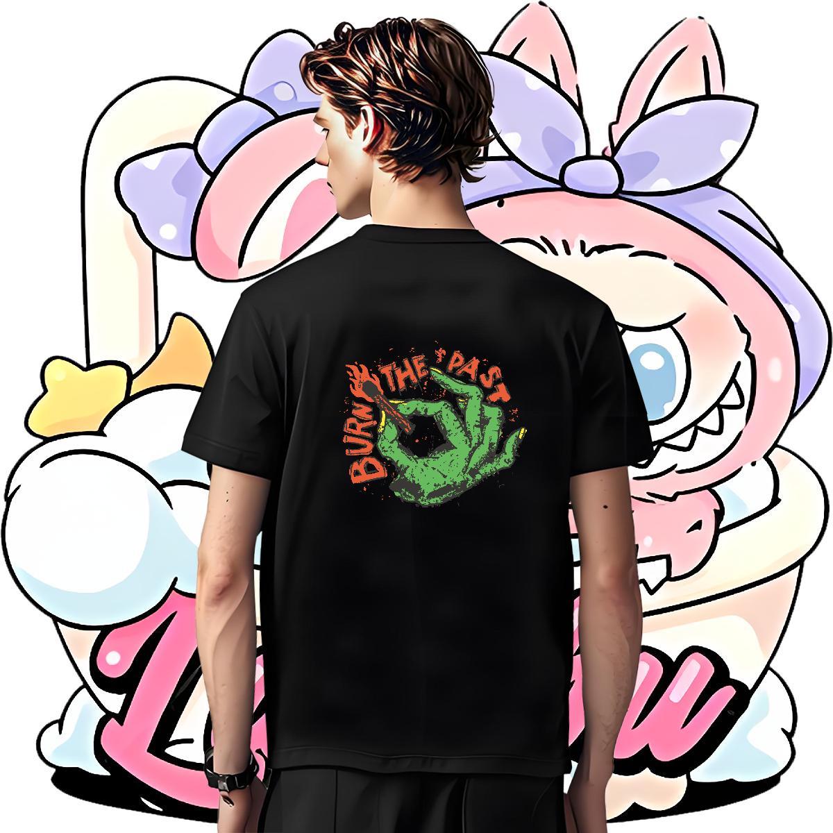 Cool Design T shirt 230g 100% Cotton skull Street Wear Plus Size Cartoon Round Neck Short Sleeve Men Clothes T-Shirt Wholesale Tees Shirts