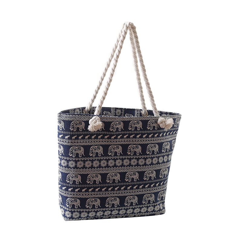 Women Bag New Canvas Bag Trendy Ethnic Style Ladies Large Fashion Print Shoulder Bag Versatile Free shipping