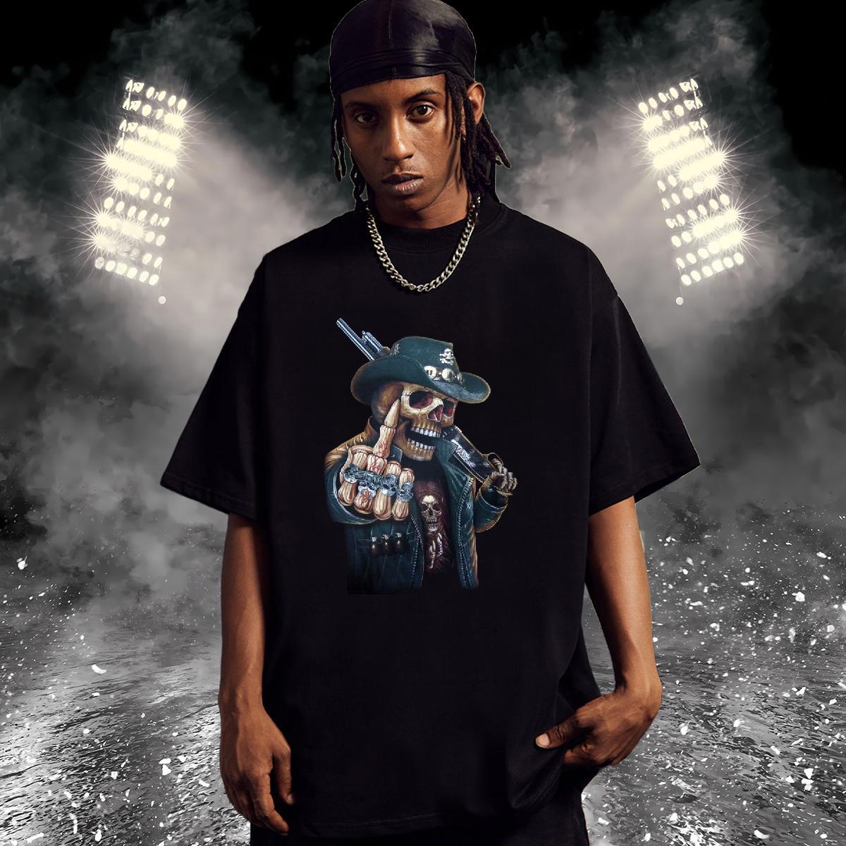 Designer T-Shirts 230g 100% Cotton skull Sports Casual DIY Anime Breathable Men Tees Customized Clothes