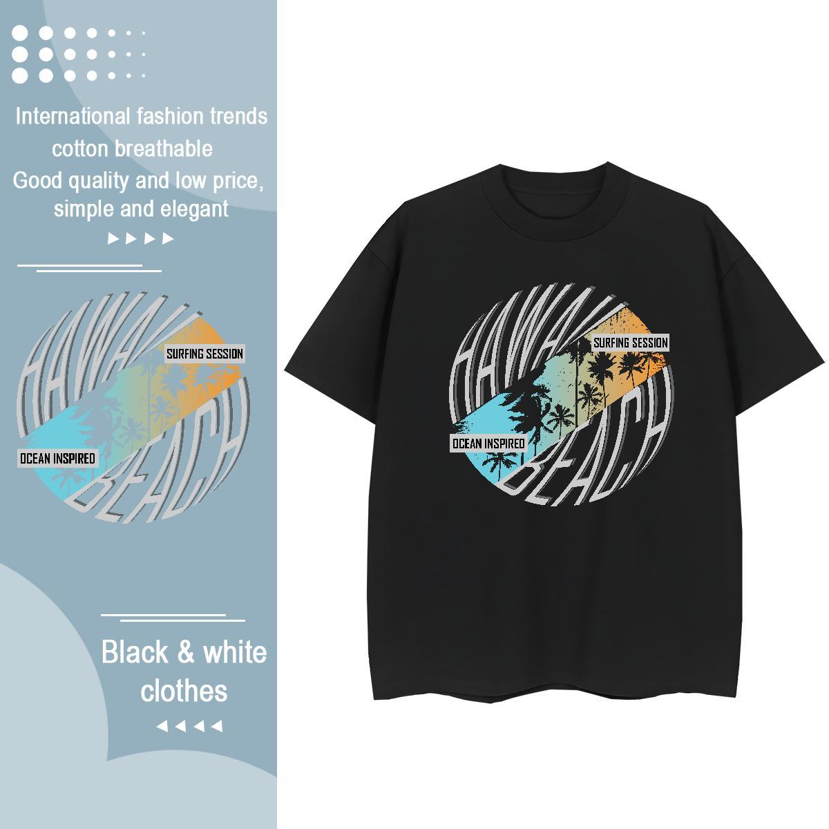 Designer Womens Tshirts 230g Cotton icon Home Outdoor T Shirts Women O-Neck Short Sleeve Black Oversized Polos