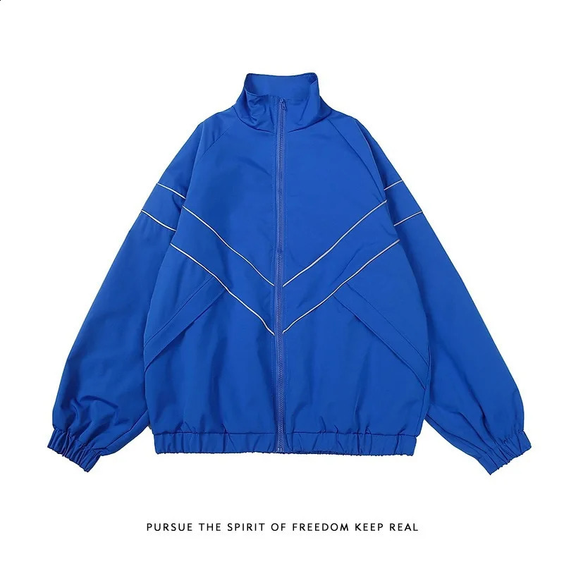 Men Jackets Streetwear Oversized Outdoor Jacket Male Autumn Trend Windbreak Coat Couple Fashion Loose Zipper All-match Tops 240824
