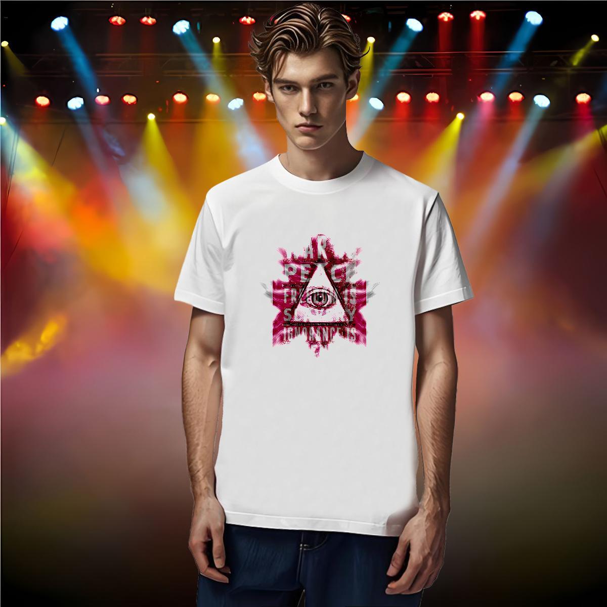 Loose T-Shirts for Men 230g Cotton eye of the devil Street Casual Black Oversized O Neck Short Sleeves Tshirts Classic Casual Polos