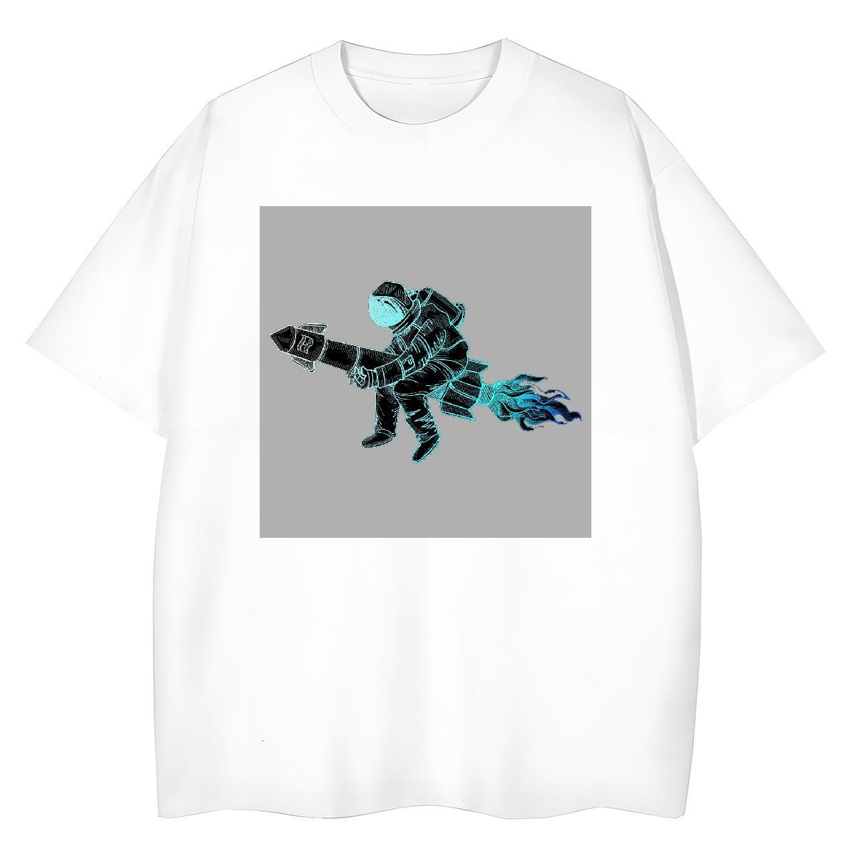Loose Unisex Tshirts 230g Pure Cotton universe Daily Wear T-Shirts for Women Short sleeve Soft Custom Print Oversized Tee Shirt