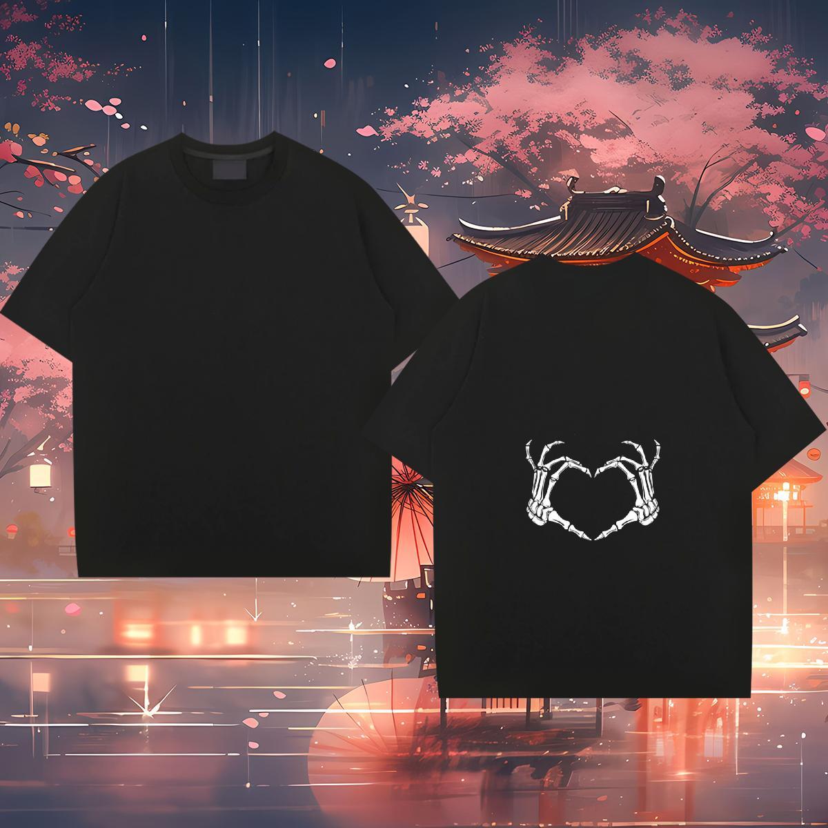 Soft T-Shirts 230g Cotton skull Daily Outfit Oversized 4XL Short Sleeve Soft Tshirts Fashion Casual Tees