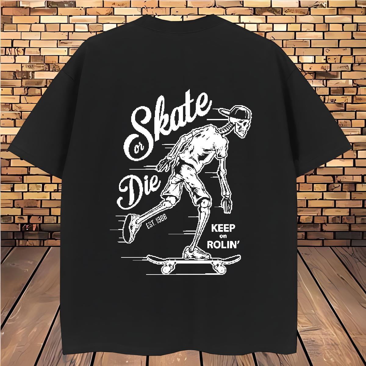 Free Shipping Man T Shirts 230g 100% Cotton skull Street Wear Plus Size Custom O-Neck Short Sleeve Tshirts DIY Tops