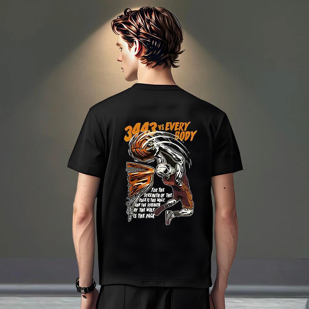 Classic Mens T Shirts 230g Cotton basketball Casual Asian Size Crew Neck Breathable Men Clothes T-Shirt New Polos