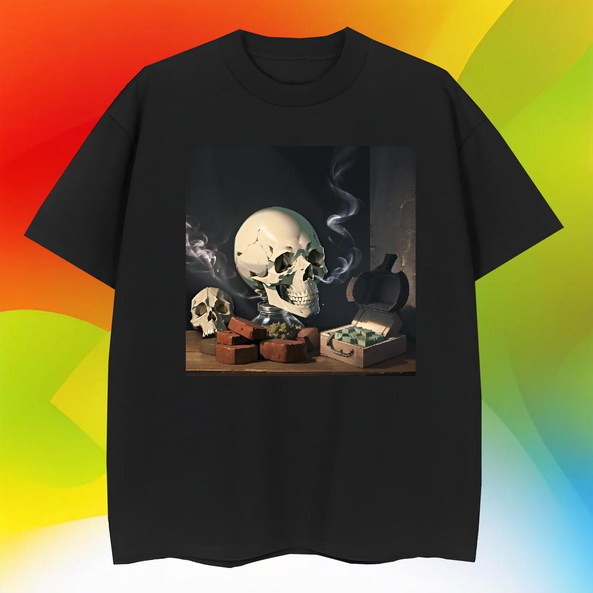 TOP Quality T-Shirts 230g 100% Cotton skull Daily Outfit DIY Printed Breathable Short Sleeve Couples T Shirts 2024 Top Tees