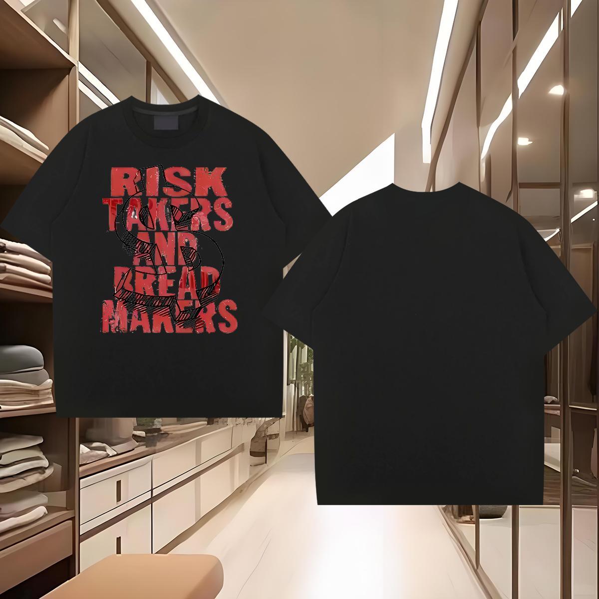 New Men Tshirts dollars Beach 230g Cotton Top Tees Breathable Crew Neck Cool Men T Shirts Black Oversized