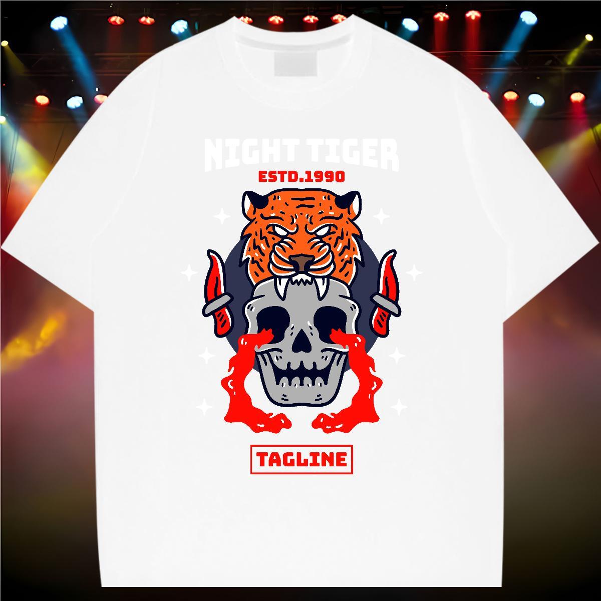 Free Shipping T Shirt For Man 230g Pure Cotton skull Sports Casual Custom Big Size Short Sleeve O-Neck Couples T Shirts 2024 Summer Tees