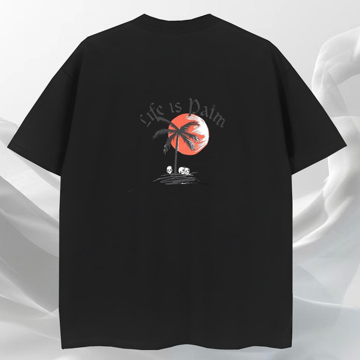 Popular Men T Shirts 230g Pure Cotton skull Casual Plus Size Cartoon Breathable Short Sleeve Men Tshirts Custom Tops Tees