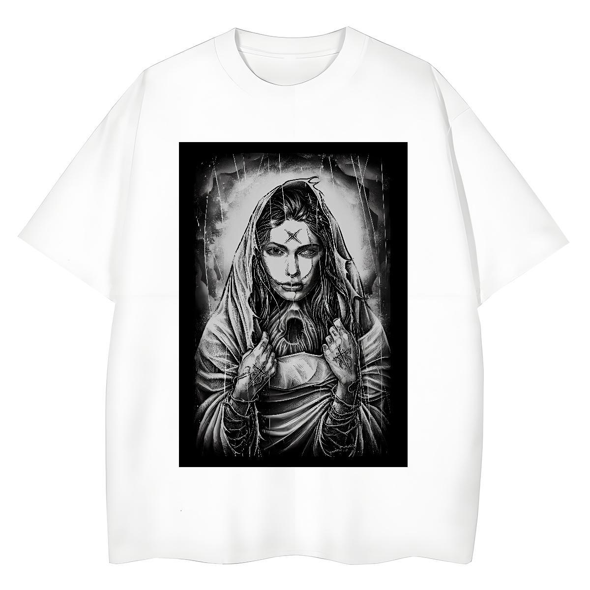Nice Women Tshirts 230g 100% Cotton nun Street Wear Womens T Shirts Crew Neck DIY Printed Tops Tees