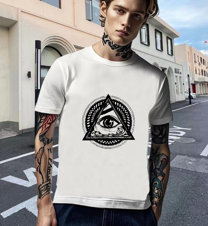 Cool Design Men T Shirts 100% Cotton 230g eyes Street Anime Print Pure Cotton Tshirts Factory Direct Clothings