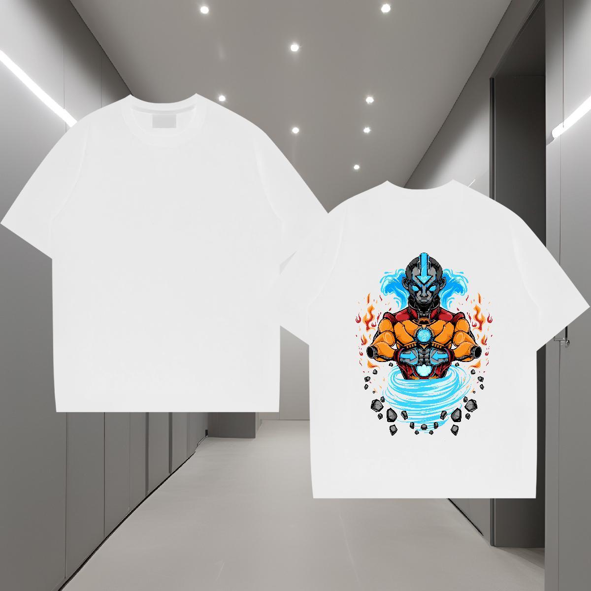 Wholesale Mens T Shirts 230g Pure Cotton ET Beach DIY Printed Breathable Short Sleeve Tshirts Fashion Designer Clothes