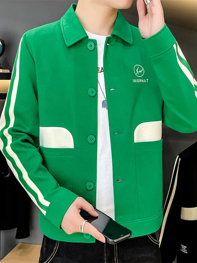 Mens spring and summer casual slim fit spliced long sleeved jacket in 4 colors available for mens 240824