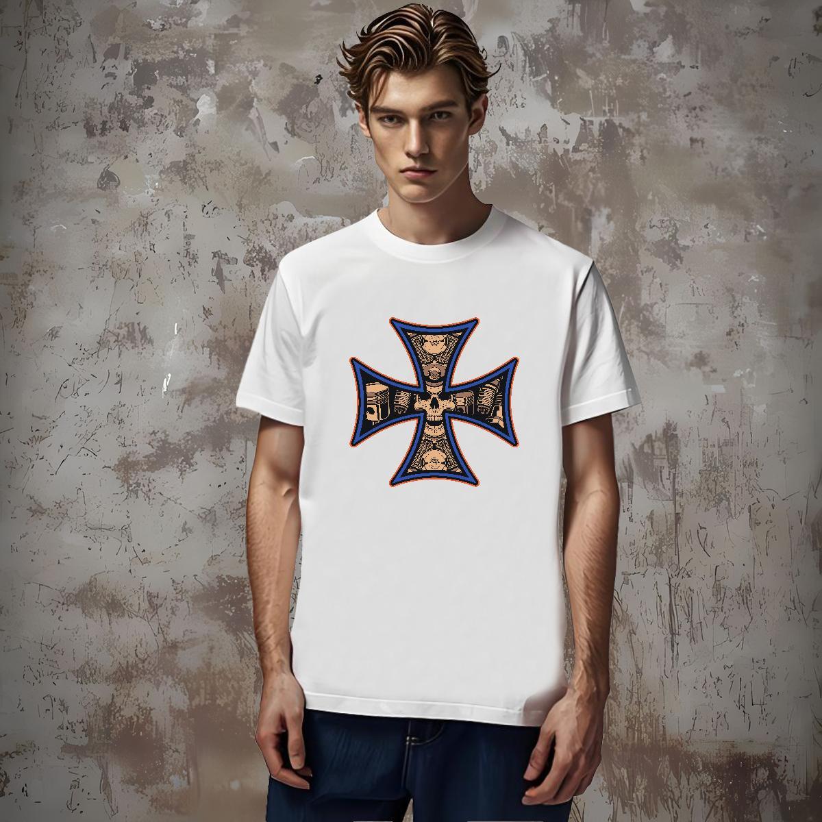 TOP Quality Man T Shirts 230g Cotton skull Outdoor DIY Anime Pure Cotton Men Tops Tees 2024 New Tee Shirt