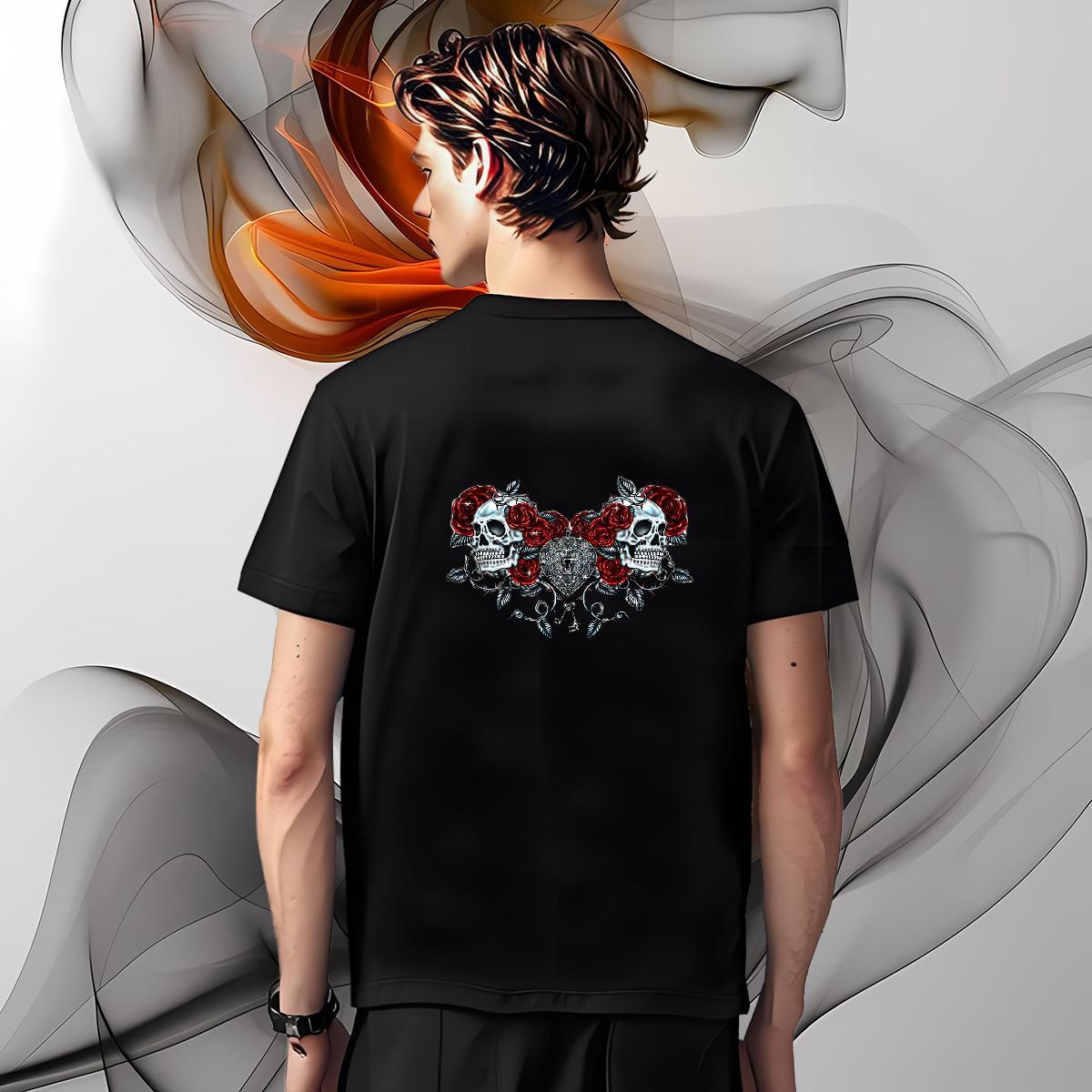 Loose Mens T Shirts 230g Cotton flower Hip Hop Custom Print Oversized Breathable Tshirt for Man Woman DIY Customized Tops